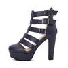 Fashion Summer Sexy Gladiator Women Ankle Boots Sandals Round Toe Hollow Out High Heels Platform Party Ladies Shoes Zipper Sandales Femm