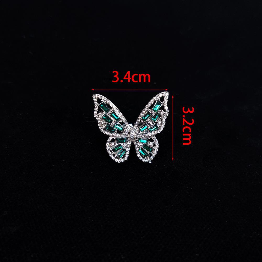 Sparkling Diamond Open Butterfly Ring - Elegant Women's Jewelry