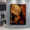 Popular 5D Diy Cross Stitch Halloween Pumpkin And Witch Castle Painting Full Drill Cross-Stitch Crafts Kit Wall Sticker Home Decor