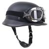 Retro German Steel Half Helmet with Glasses for Motorcycle Riding