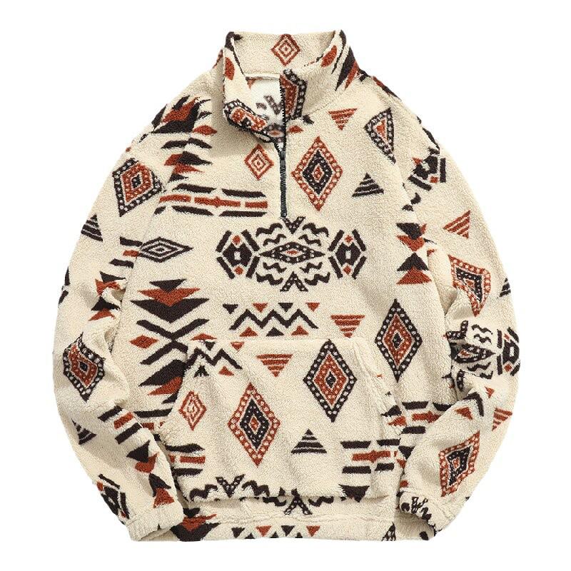 Men's Winter Half-Zip Arctic Fleece Casual Plus Size Sweatshirt Jacket