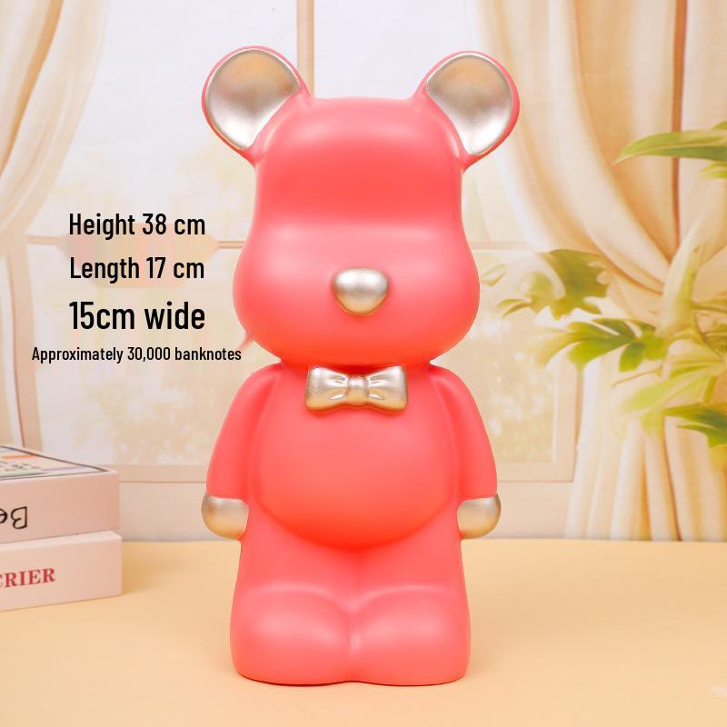 Luxury Large Capacity Bear Piggy Bank for Kids - Decorative Living Room Ornament