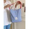 Small Fresh Plaid Canvas Messenger Bag Suitable for College Students To Carry In Class Shoulder Bag Shopping Messenger Bag Bag