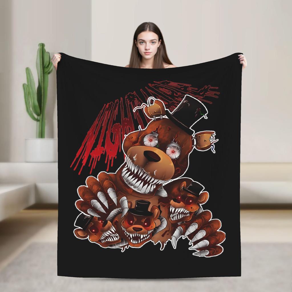 FNAF At Freddys Blankets Fleece Textile Decor Multi-function Lightweight Thin Throw Blanket for Bedding Travel Plush Thin Quilt