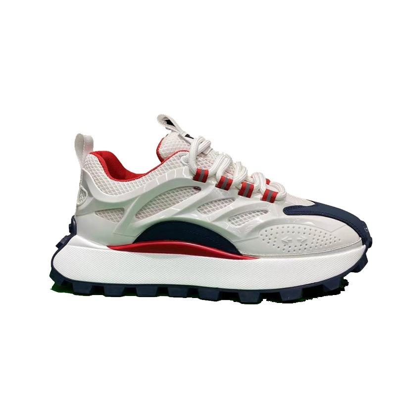 Man's Breathable Vulcanized Sneakers Summer Thick Bottom Wear-resistant Leisure Sport Shoes Youth Popular Men Jogging Shoes 2025