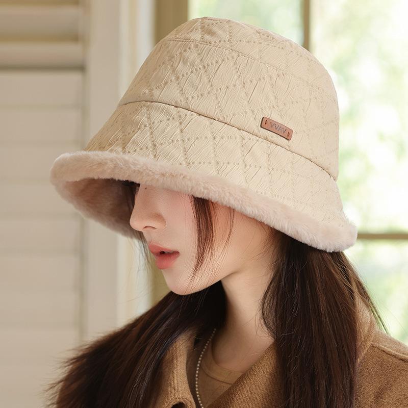 Autumn and Winter Plush Thickened Cold-proof Bucket Hat Women's Bucket Hat Casual Basin Hat
