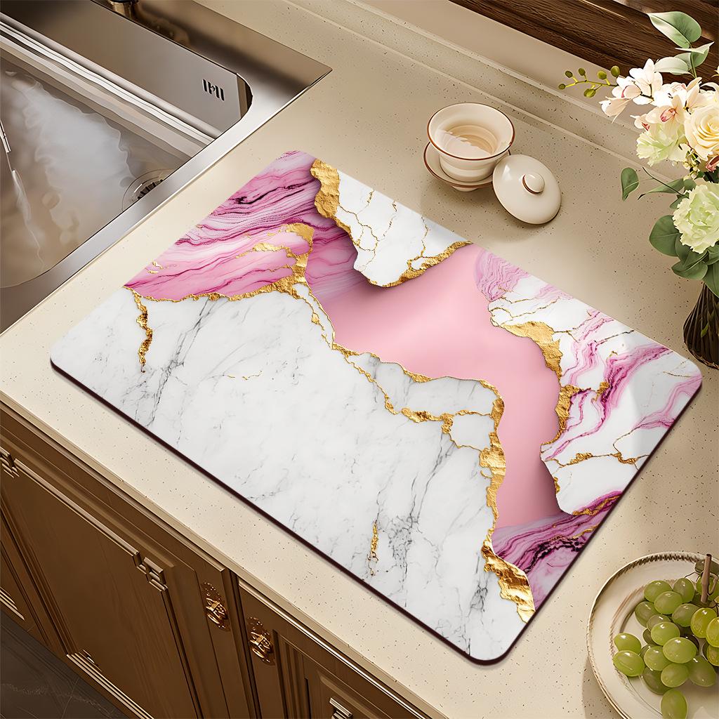 Absorbent Kitchen Diatom Mud Pad: Multi-use for Drain, Countertop, Pot Insulation, Bar Coaster, and Bowl Drying.