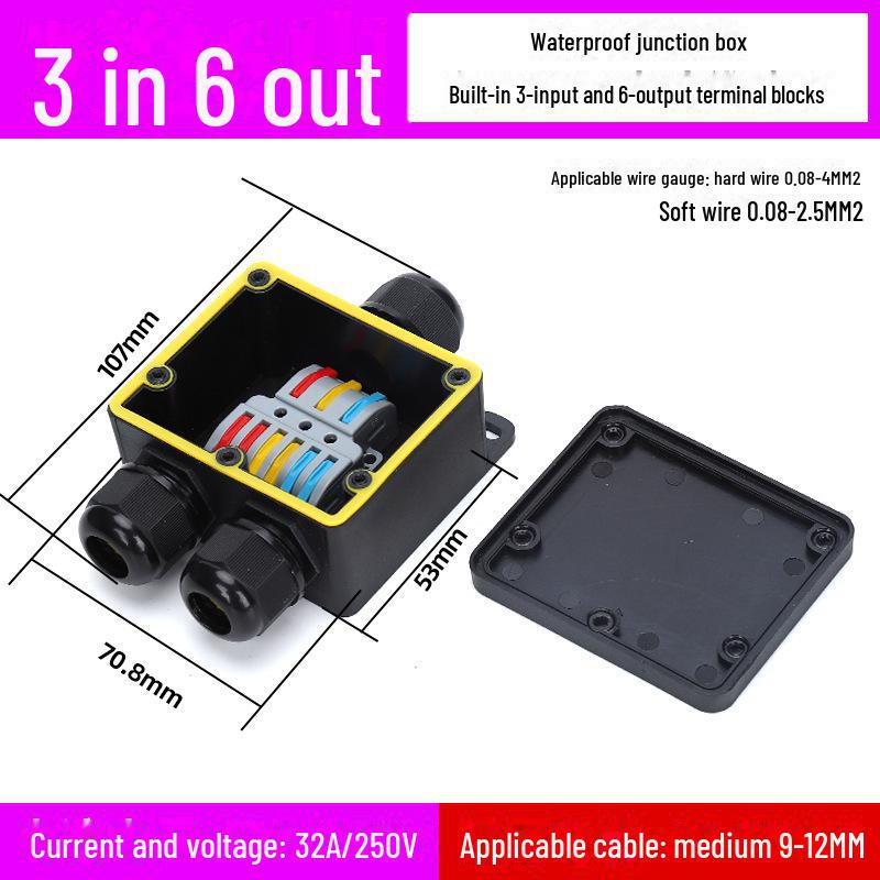 

Водонепроникний зовнішній роз єм: Швидкоз ємна клема для 2/3/4-жильного дроту