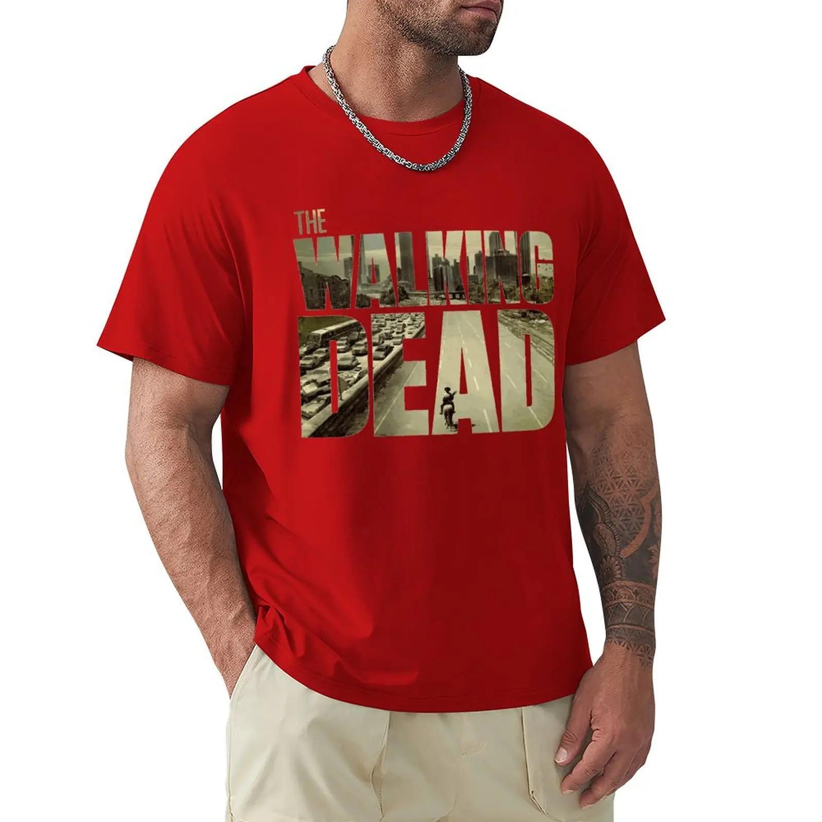 

Футболка The Walking Dead Модна чоловіча футболка з коротким рукавом Бавовняна футболка на замовлення Топ хлопця Крутий XXL золотий