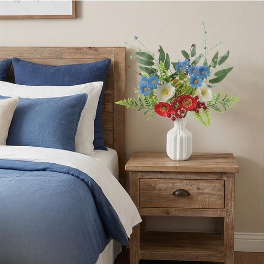 Red, White, And Blue Silk Floral Stems Patriotic Floral Accents For Events Artificial Flowers Berry And Eucalyptus Accents