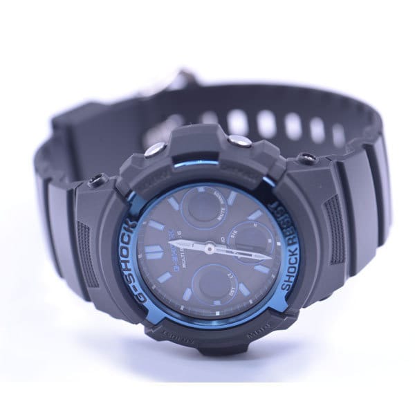 Casio G-SHOCK Herrenuhr AWG-M100A-1AJF [G-SHOCK MULTIBAND6] rund, schwarz, Edelstahl, digital, analog