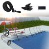 24 Pcs Solar Blanket Straps Kit Including 8 Straps 8 Clips and 8 Fastener Solar Cover Reel Strap Kit for In-Ground Swimming Pool