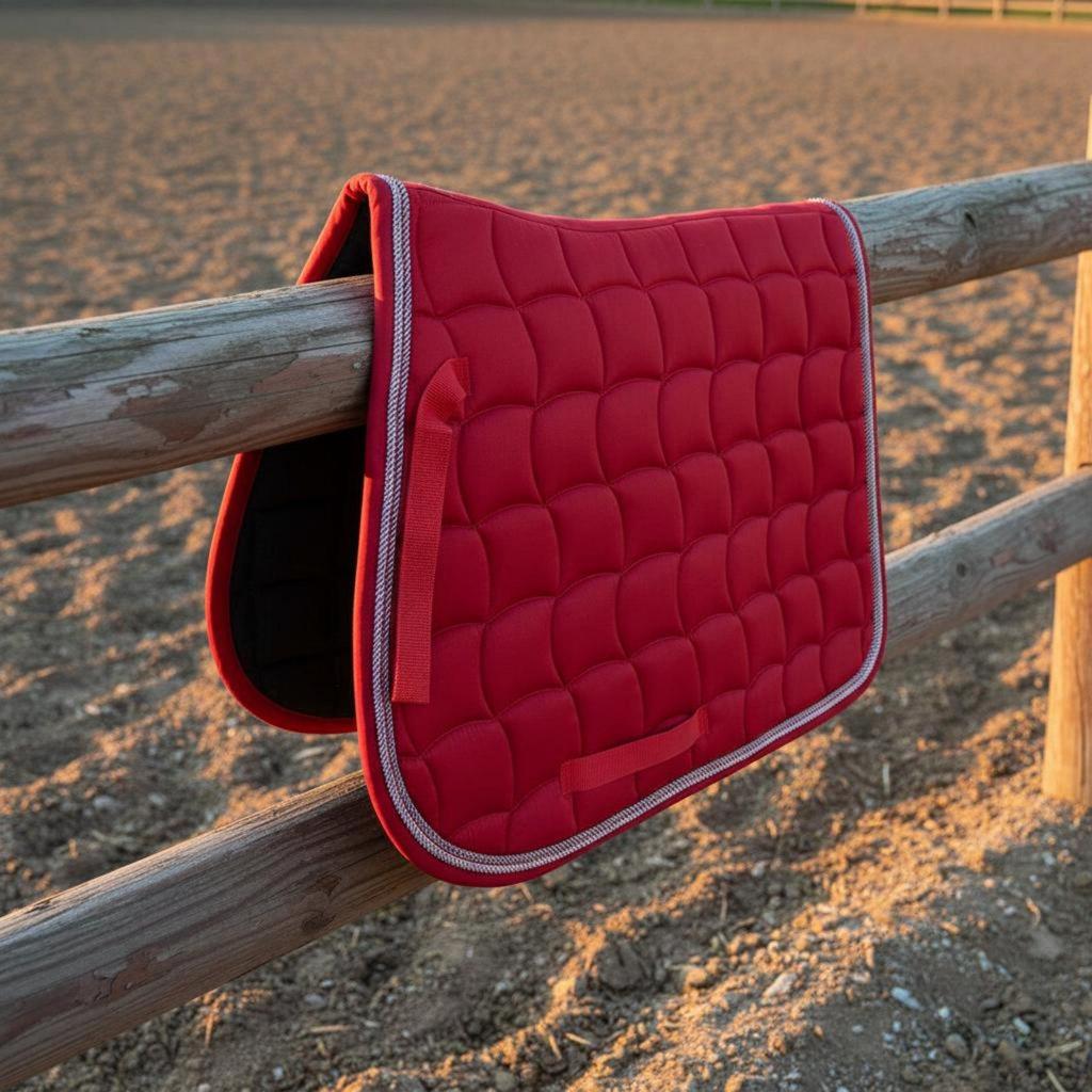 Quilted Saddle Pad Double Rope Piping Polycotton Material Equestrian