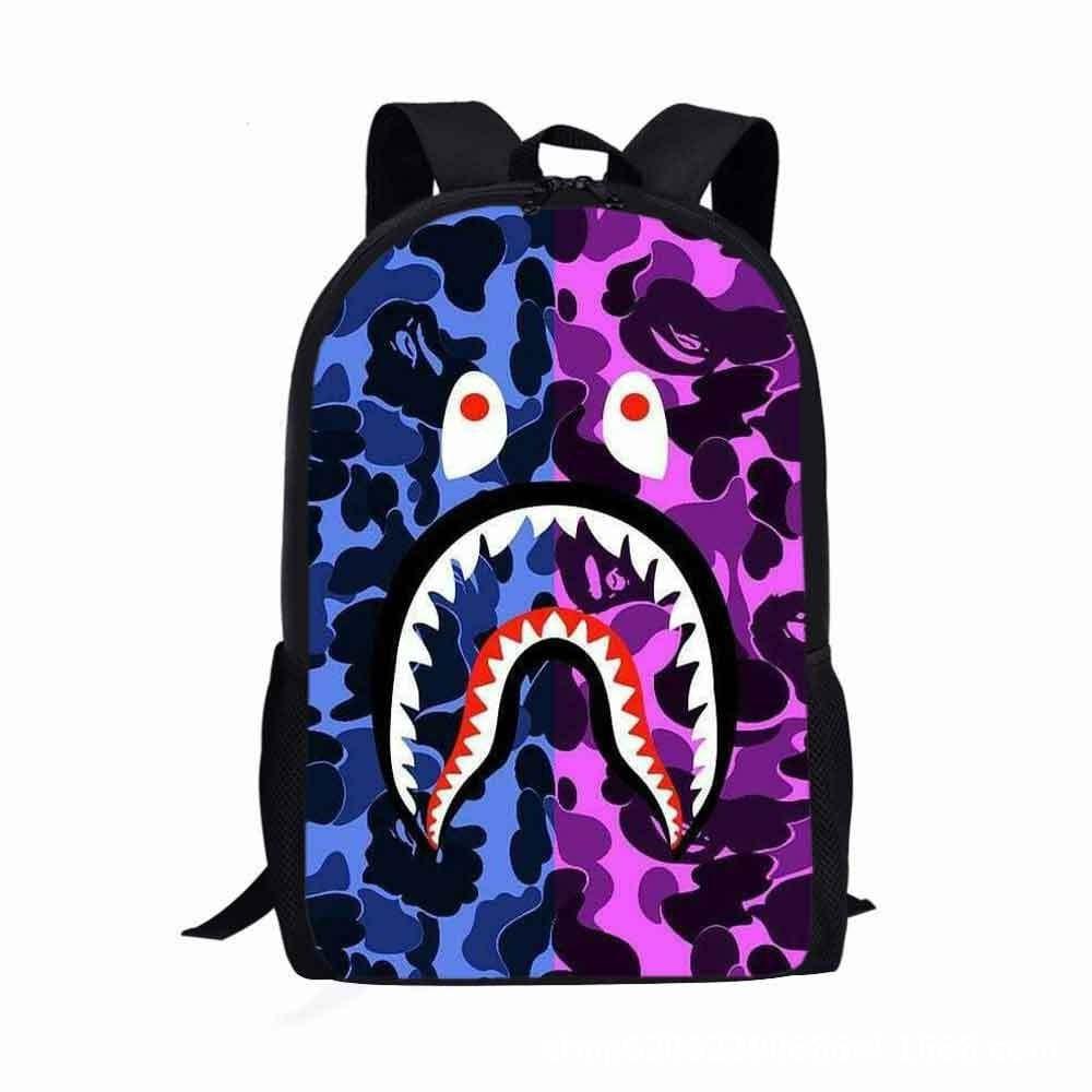 Design Backpack Shark Lightweight Material Schoolbag Students For