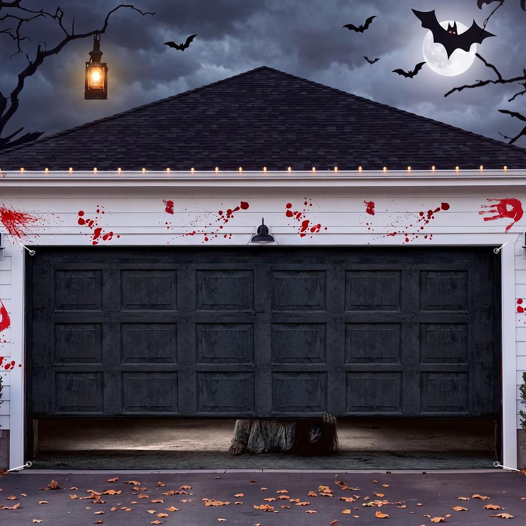 7x16 stop Halloweenský banner na garážová vrata Strašidelná, Hororová postava