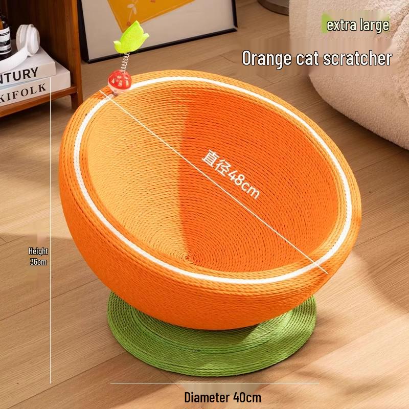 Round Summer Cat Bed & Scratcher: Sisal, Non-Shedding, Wear & Scratch-Resistant
