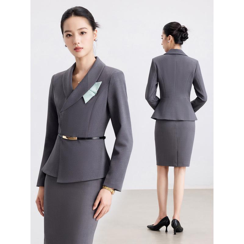

Elegant Autumn Professional Suit Set for Women: Ideal for Front Desk, Jewelry Store, and Salon Workwear L