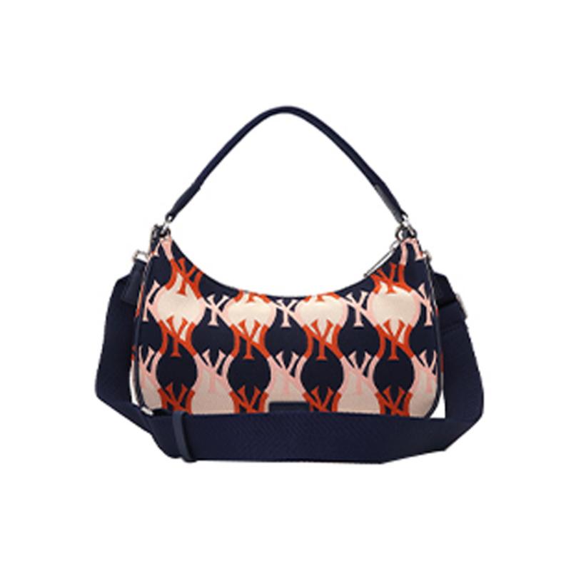 MLB Monogram Polyamide Shoulder Bag, Handbag, Shoulder Bag, Crossbody Bag Regular Women's Dark Marine Blue Casual 3ABQS072N