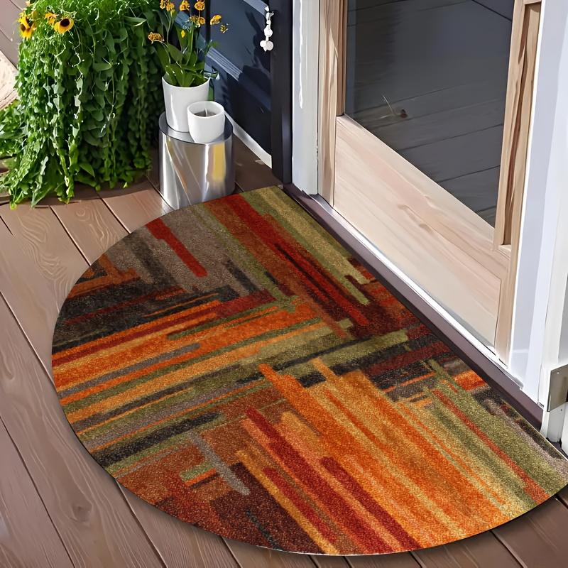 1Pcs Colorful Modern Art Semi Circle Welcome Doormat Non-Slip for Outdoor Patio Porch Kitchen Bathroom Entryway Floor Mat