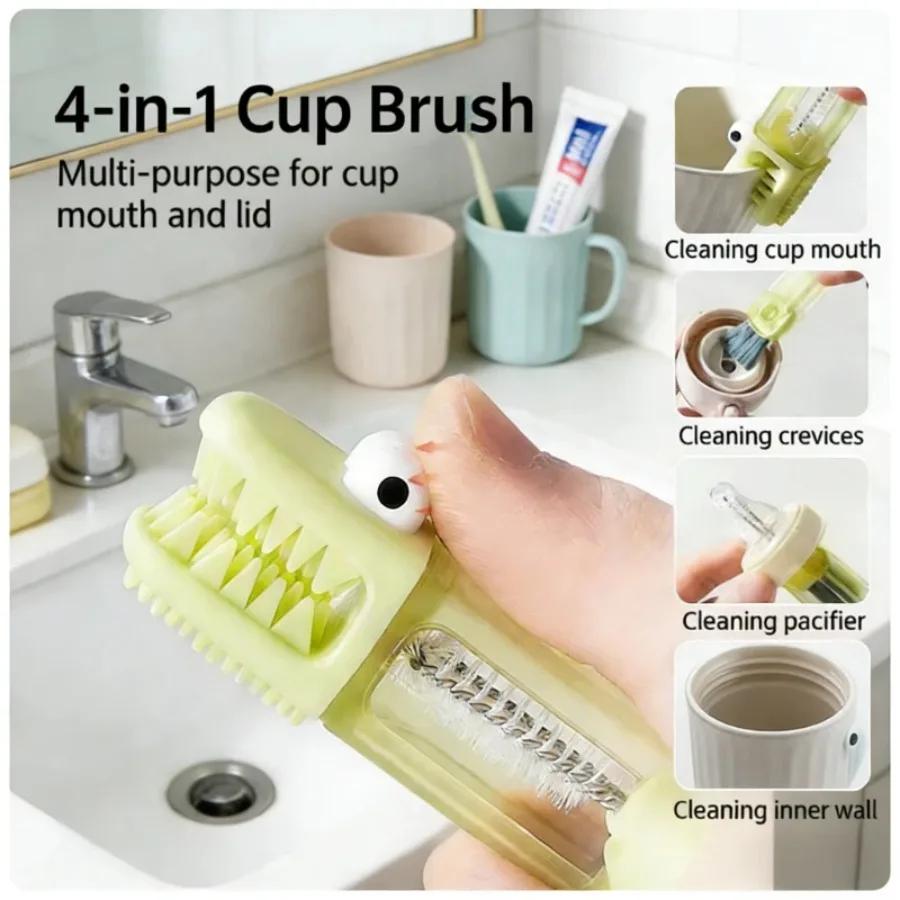 3-in-1 Cup Lid Brush Set, Portable Bottle Brush for Cleaning Cup Mouth, Vacuum Flask & Water Bottle
