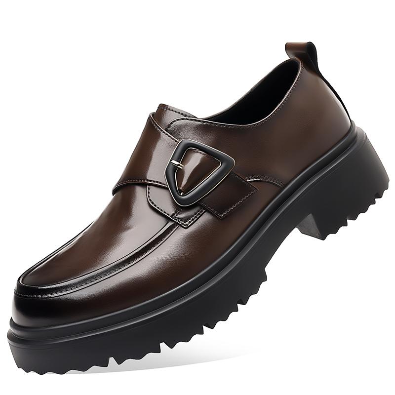 Italian Men Outdoor Footwear 2026New Genuine Leather Thick Bottom Oxford Shoes Designer All-match Casual Leather Business Shoes0