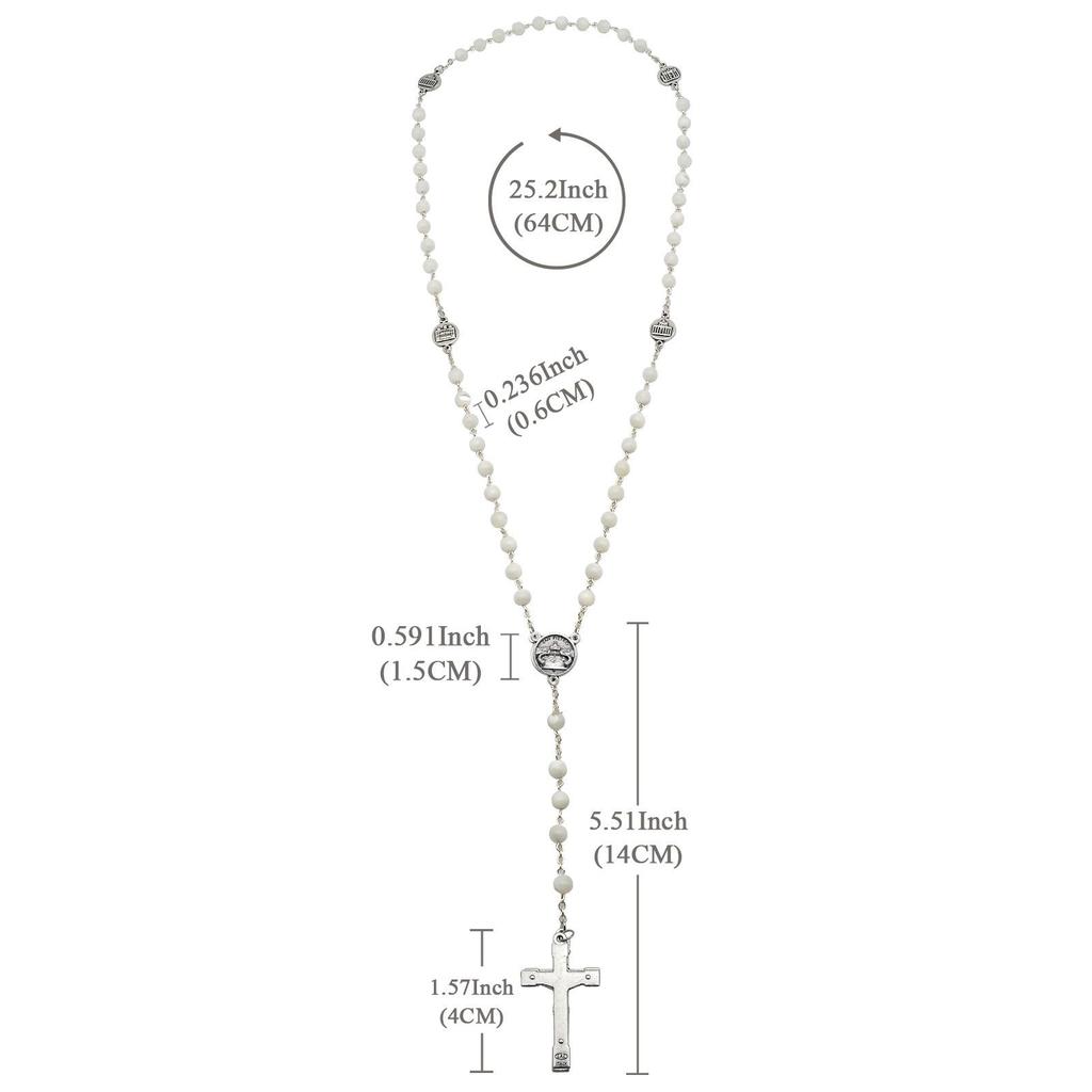 Mother-of-Pearl Rose Rosary In Four Major Hall Style, Imported from Italy