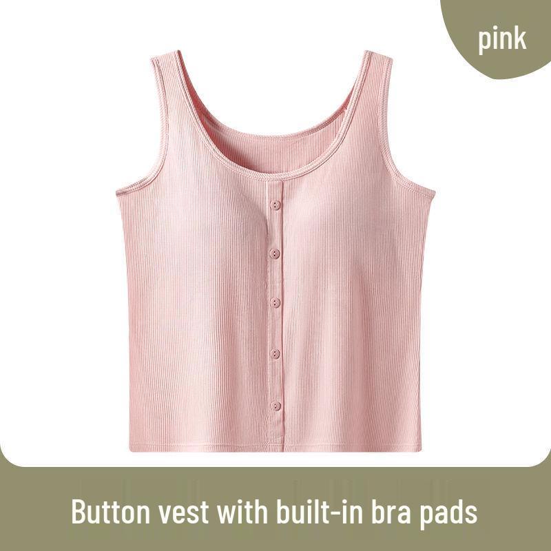 

Summer Sleeveless Strappy Vest: Elastic Round Neck Top with Padded Beautiful Back Design 4XL рожевий