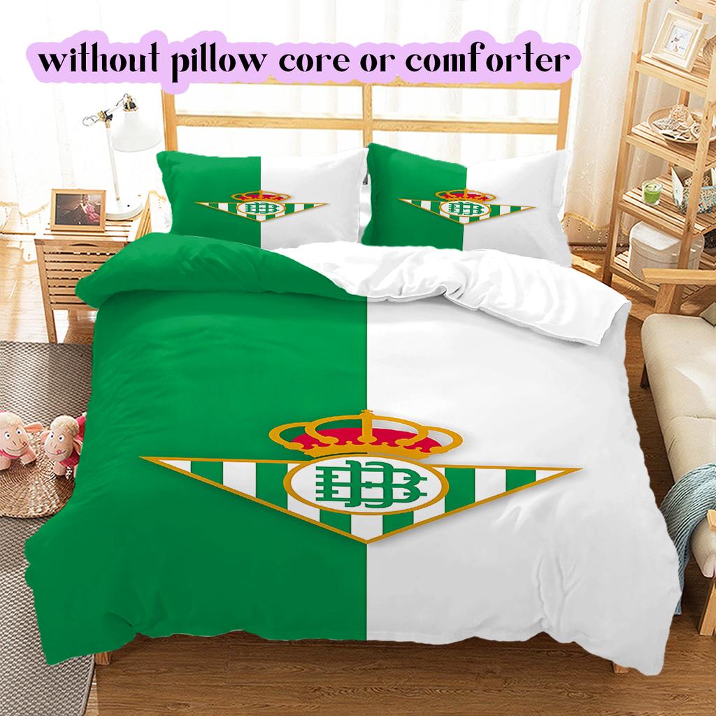 Team football Pattern Bedding Quilt Set Quilt Cover Pillowcase Home Decoration Birthday Gift (1 * duvet cover + 2 * pillowcase, without core)