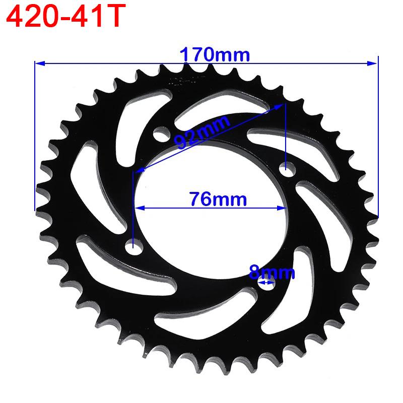 Motorcycle 420 Chain 35/37/39/41/43/45/48/51/53/57/60T Rear Sprocket ID 76mm For 50 70 90 110 125 250cc Pit Dirt Bike Quad ATV