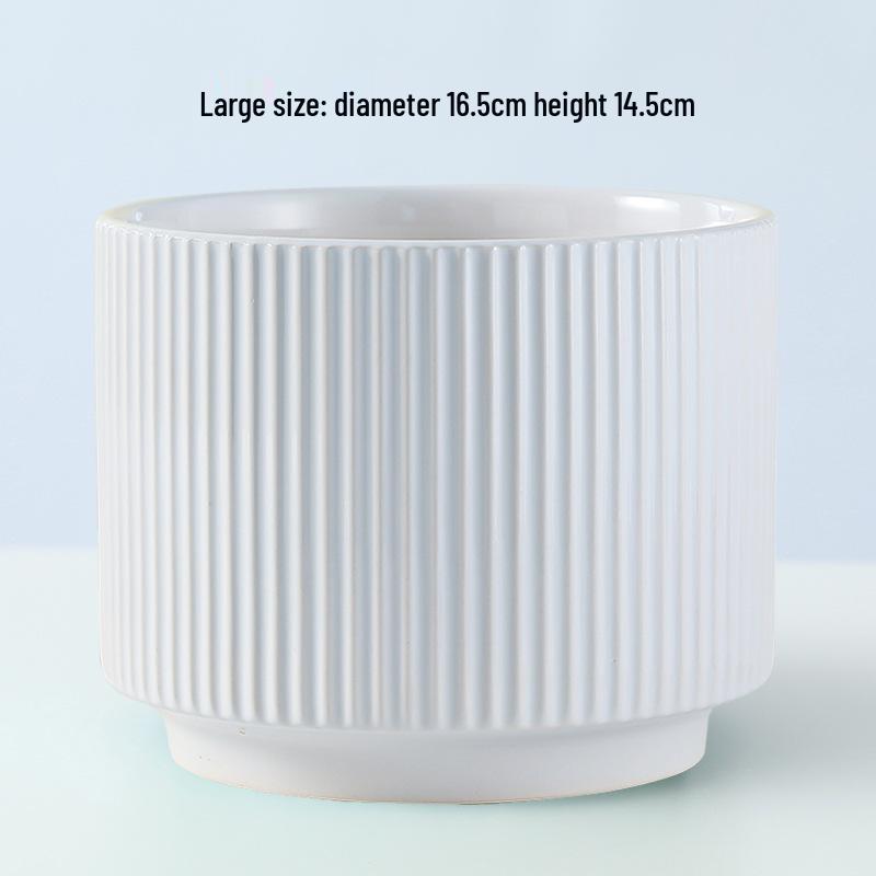 Ceramic Orchid Flower Pot - White Light Luxury, Minimalist Nordic Design for Indoor Living Room