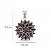 Sterling Silver Flower Pendant: Amethyst, Peridot & Citrine Gemstone