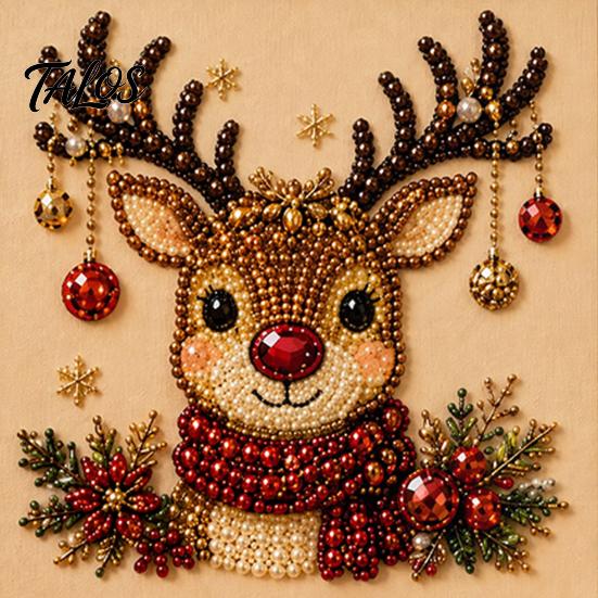 Regali di Natale pensati per gli appassionati Kit Artistico Pittura su Tela con Perle Finte Fai da Te, Kit per Artigianato con Perline Divertimento in Famiglia Adulti, Principianti, Babbo Natale Carino