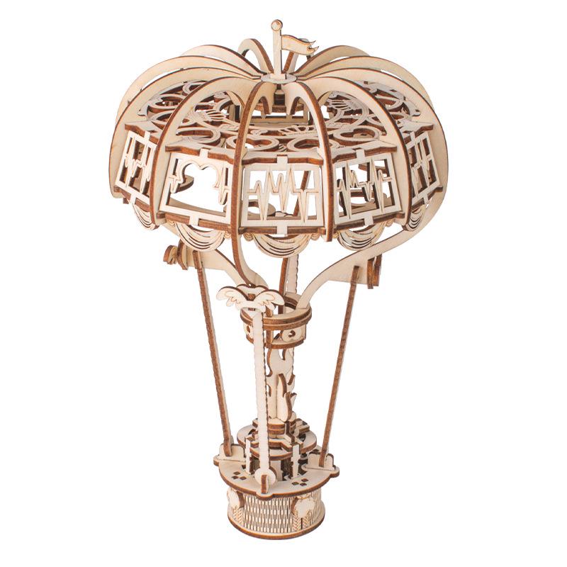 3D Wooden Steam Locomotive Puzzle Toy - DIY Handmade Model for Children