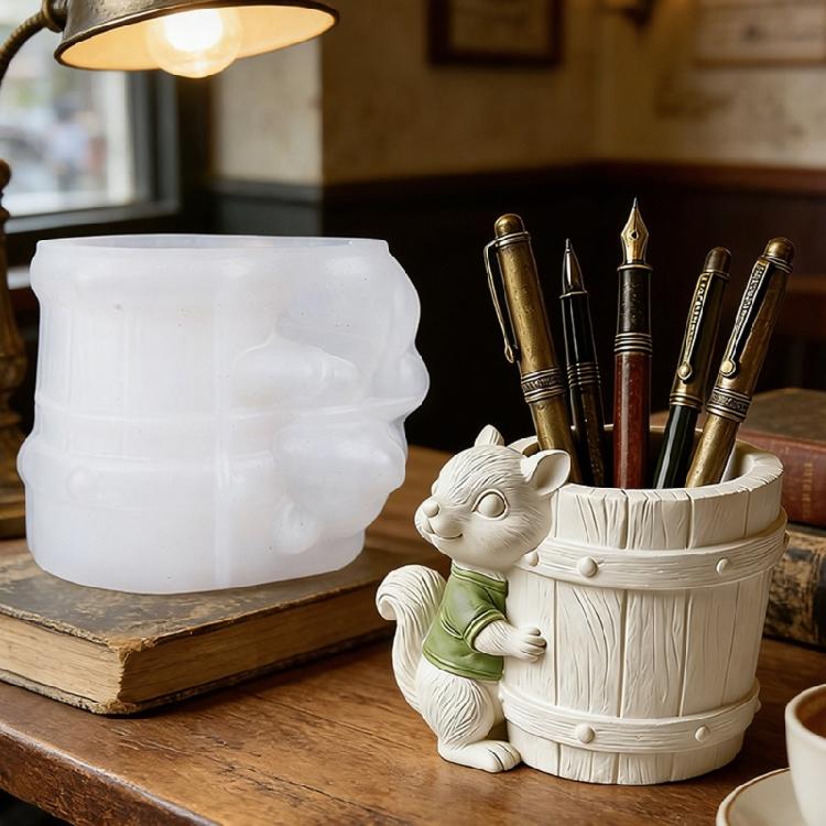 Squirrels Planter Silicone Mold Flower Pot Concrete Mold Cements Gypsum Mold DIY Flower Vases Epoxy Casting Mold Gift