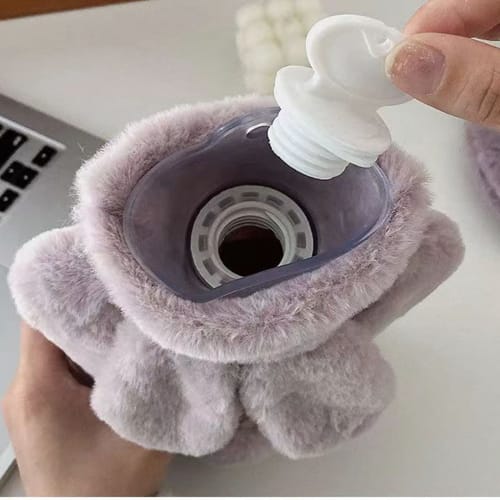 Kaaipee 300ml Mini Hot Water Bottle with Cute Cover, Eco-Friendly, Refillable, Small, Cold Weather Item, Cold Protection, Fatigue Relief, Perfect for