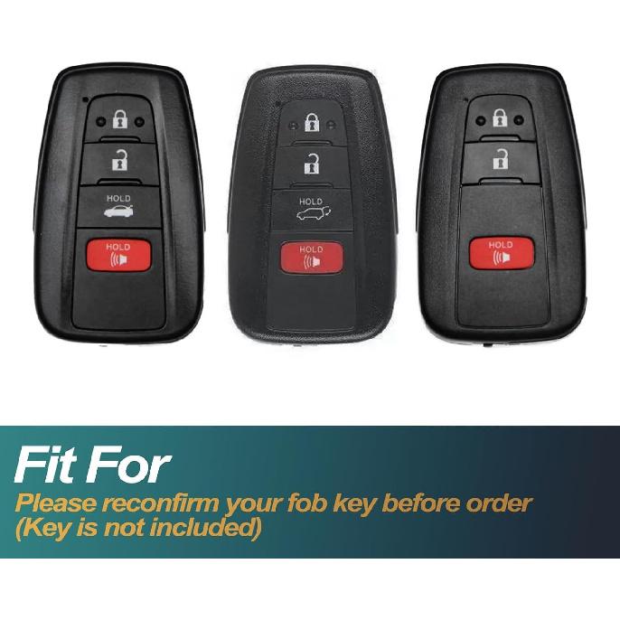 FEYOUN Key Fob Cover Compatible with Toyota Avalon Camry Corolla Highlander Prius RAV4 C-HR Mirai 4Runner 86 Smart 4 Buttons TPU Remote Keyless Key