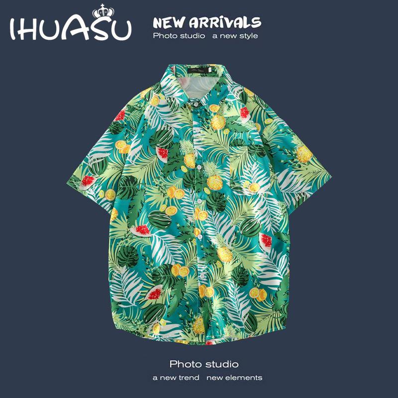 

Новые весенние и летние тонкие рубашки в стиле ретро с цветочным принтом, свободные рубашки с короткими рукавами, мужские модные пляжные топы