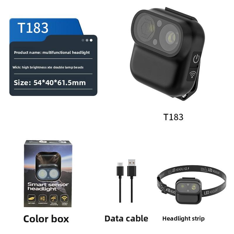 Strong Light Headlight Imitation Camera Waterproof Charging Long Battery Life Outdoor Head-mounted Fishing Night Fishing Zoom Sensor Light