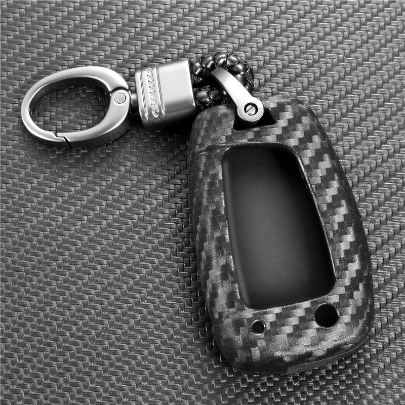 Car Key Case Cover For Hyundai Accent Kona Santa Fe I30 Ix35 3 Buttons Folding Remote Carbon Silicone