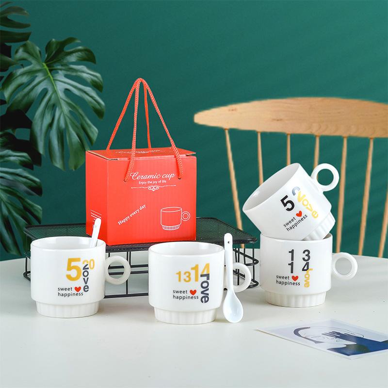 Ceramic Cup Gift Box Set Coffee Cup Creative Event Promotional Gifts Holiday Cup Souvenir