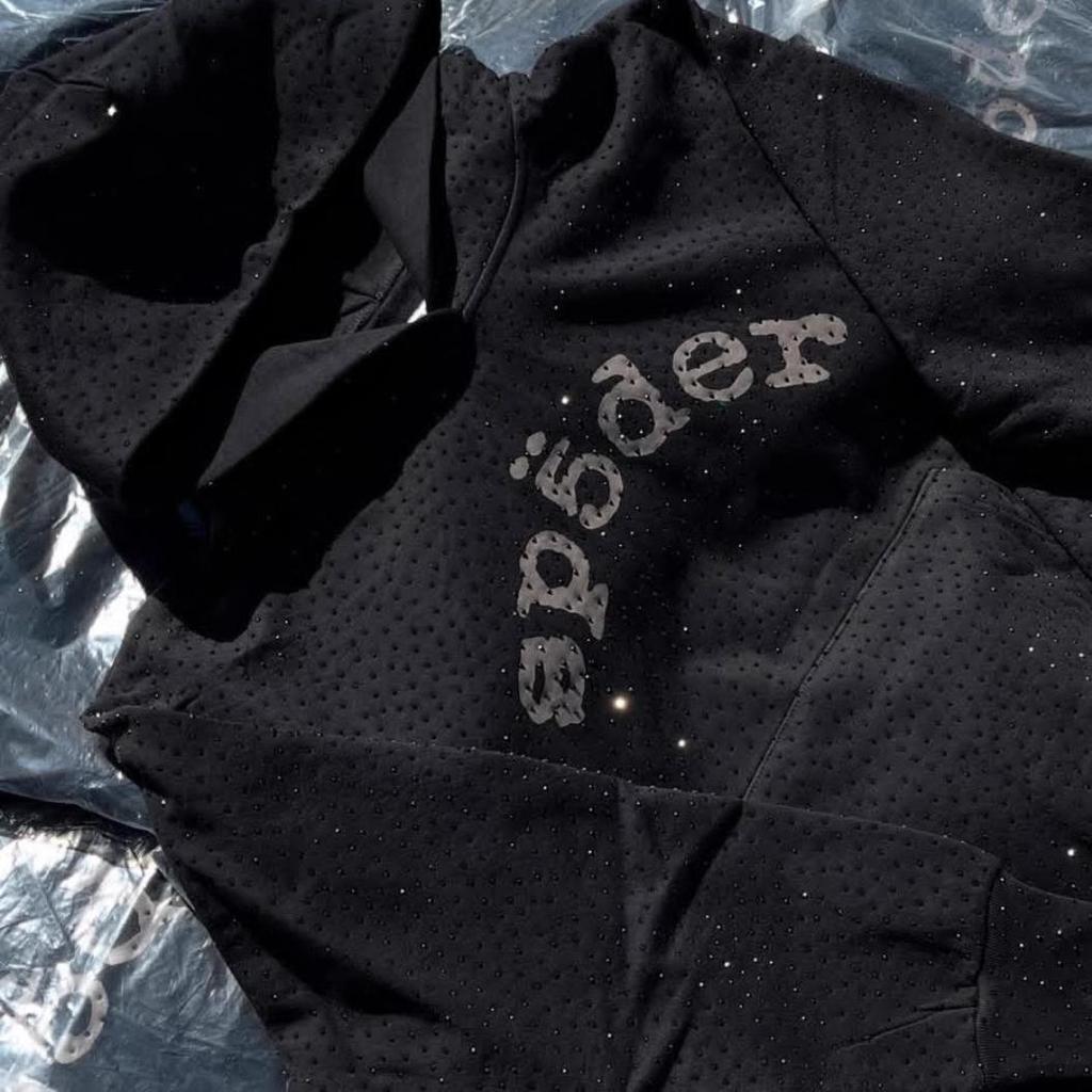 Unisex bluza z kapturem Sp5der 555555 Diamond w stylu amerykańskim - Modna moda uliczna