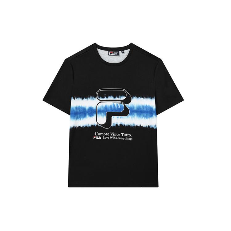FILA T Shirts Men's Black Crew Neck Moderate Straight Fit F11M133187F-BK