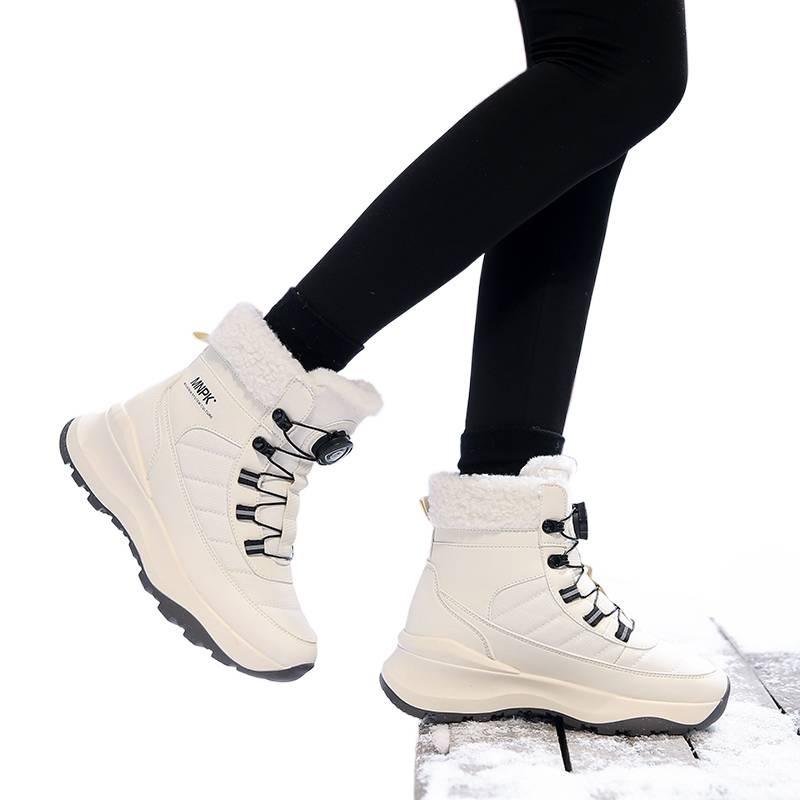 Snow boots autumn and winter outdoor velvet hiking shoes warm cotton boots cotton shoes