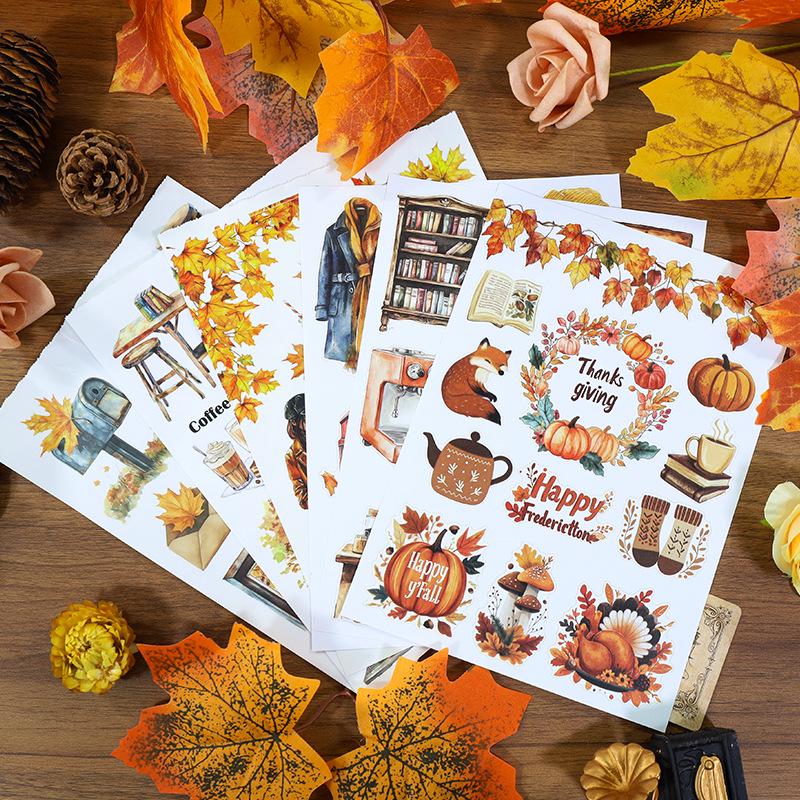 Europäische Retro Weihnachts-Cartoon-Sticker: Ausgestanzte Charaktere zur Tagebuchdekoration und für Festivalthemen