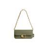 IDOL 23 Simple Magnetic Buckle Opening and Closing Flip Chain Calfskin Hand-held Crossbody Shoulder Bag Medium Size Women's Moss Color
