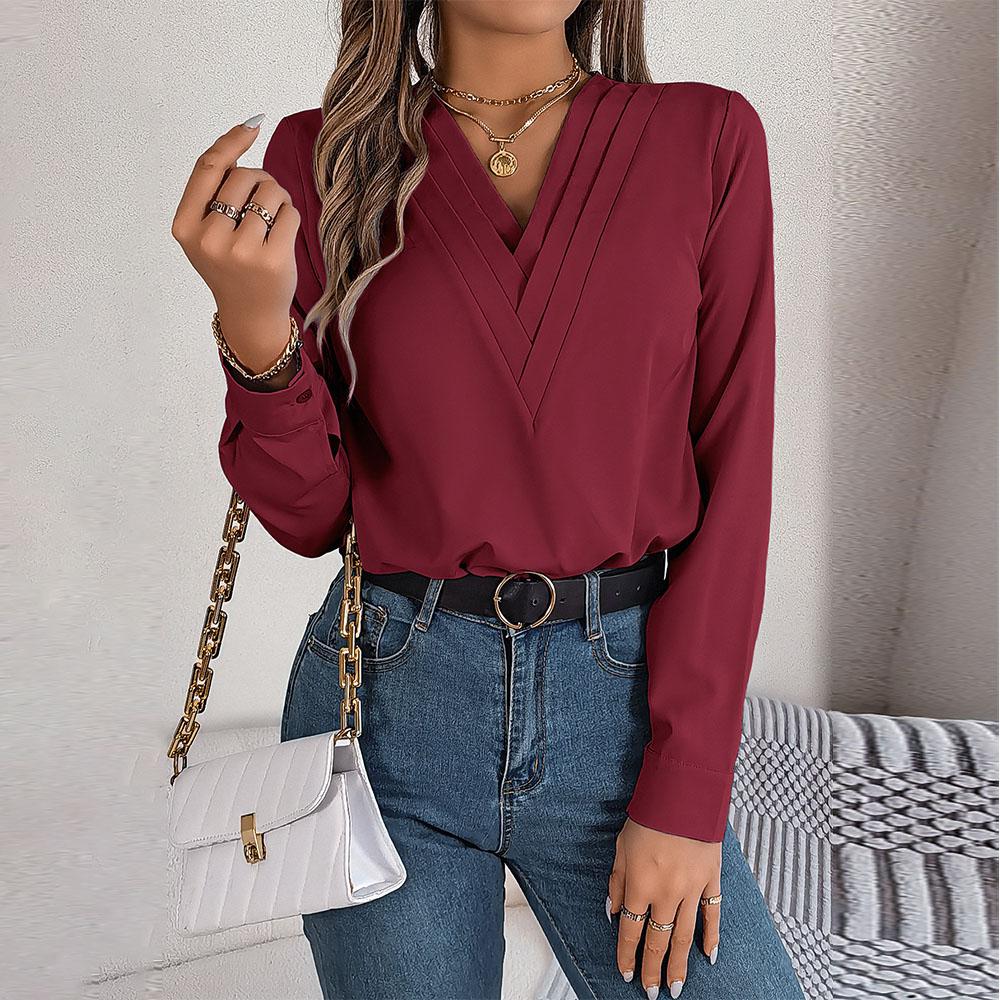 Warstwowe Damskie Białe Letnie Codzienne Formalne Ubrania Biznesowe Koszule z Długim Rękawem Streetwear