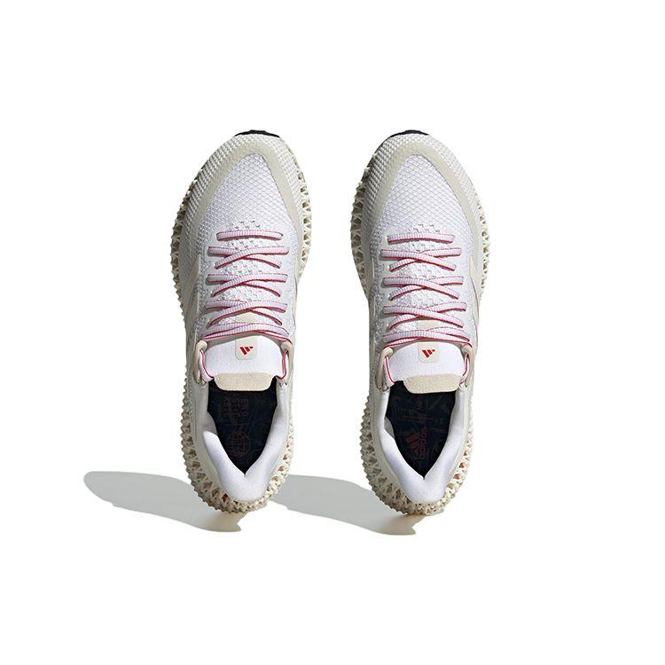 Adidas 4D FWD Comfortable Trendy Fabric Slip-Resistant Wear-Resistant Low-Top Running Shoes Unisex Sneakers White Red IE4554
