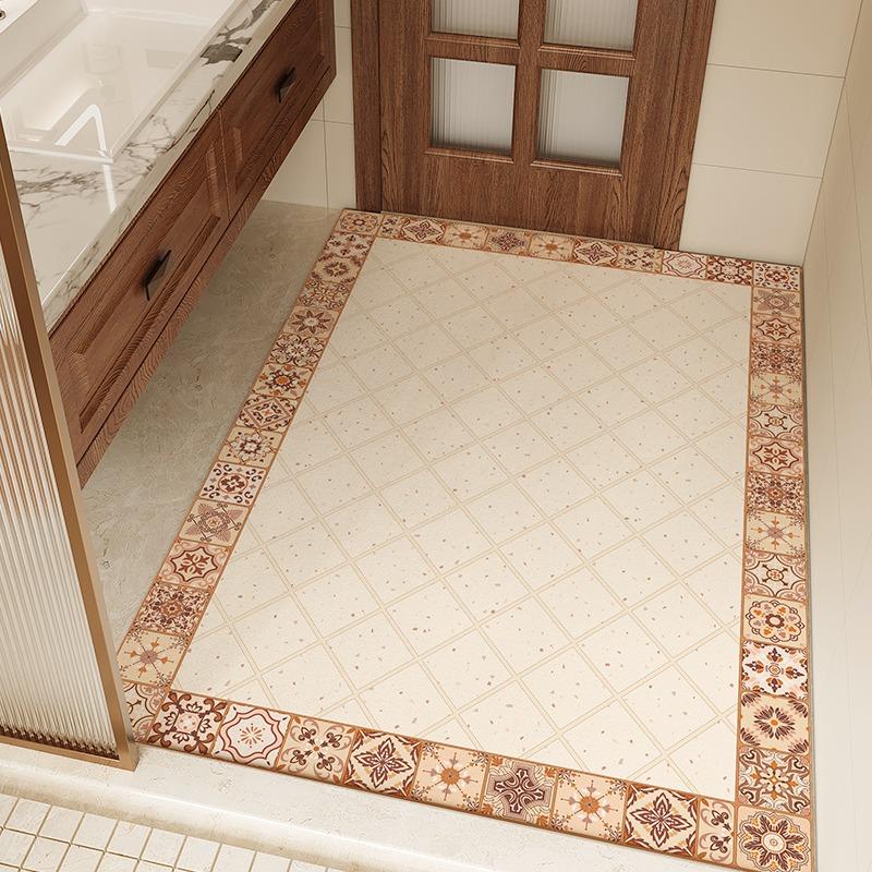 Bathroom Mat Absorbent Quick-drying Carpet Diatom Mud Anti-slip Rug Toilet Door Mats Large Area Retro Style Decorative Carpets