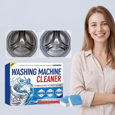 Washing Machine Cleaner Tablets for Deep Cleaning and Deodorizing Removes Residue Limescale and Odors Compatible with All Washing Machines 12 Pieces