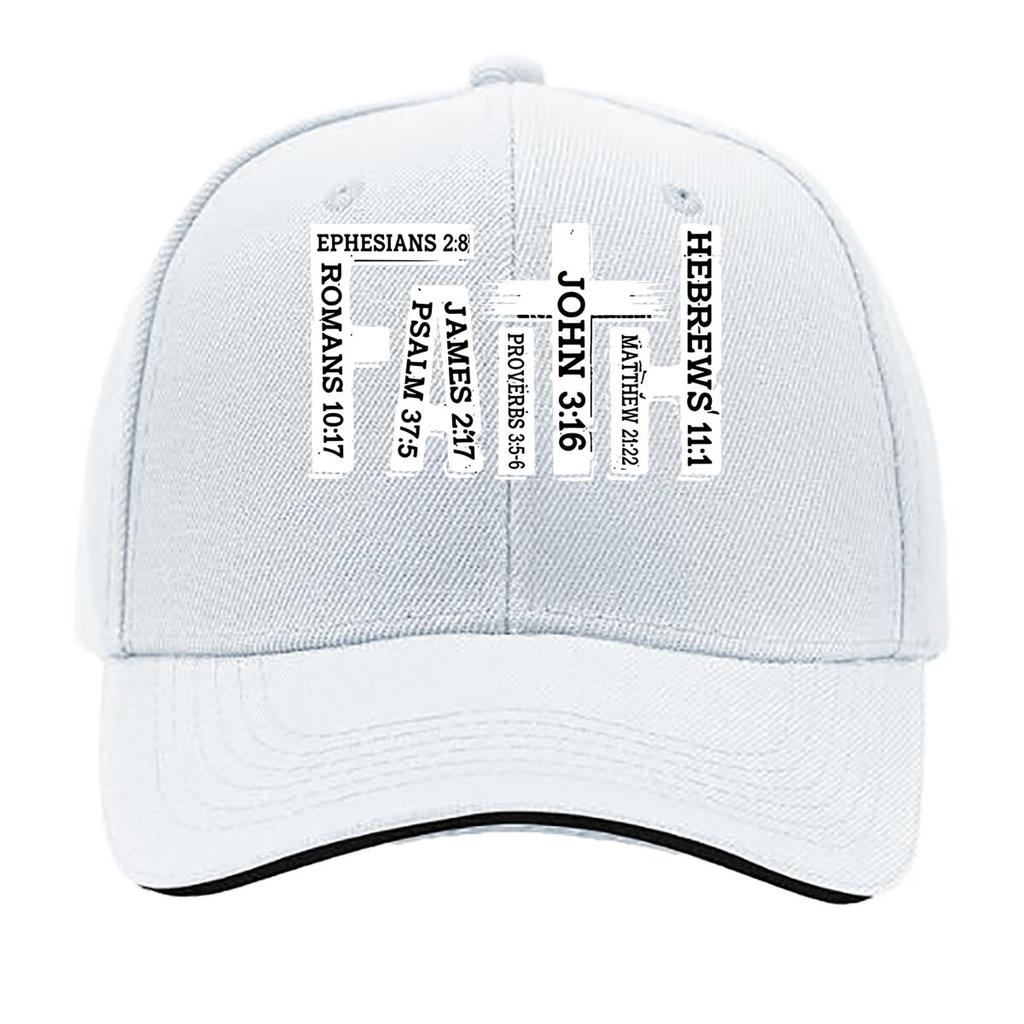 Black And White Snapback Baseball Cap Featuring The Word FAITH a Retro And Easy Adjustable Sun Ha Sandwich Baseball Cap